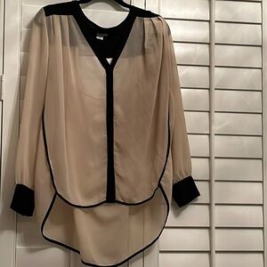 Bar Ill Sheer Button Down Shirt Cut Out Back